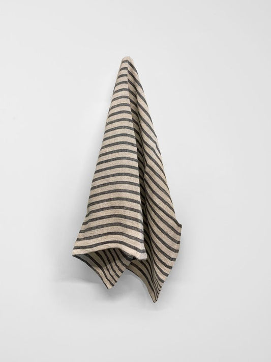 Heirloom Stripe Tea Towel | Charcoal