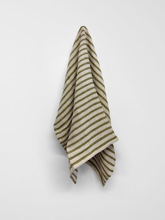 Heirloom Stripe Tea Towel | Khaki